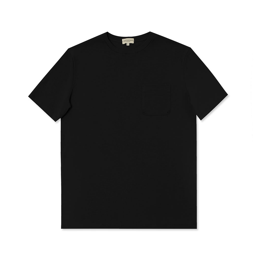 [MIJ] 피노 크루넥 포켓 티셔츠 - 블랙