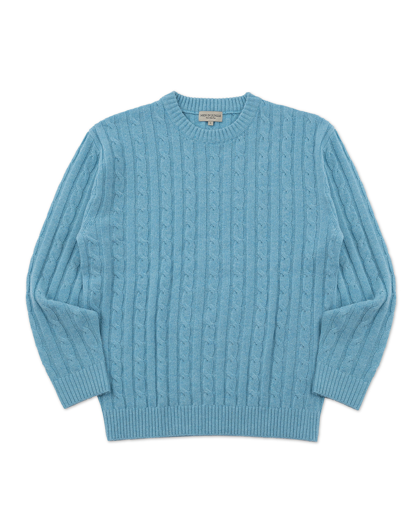 [MIJ] Anthony Lambswool Cable Crewneck Sweater - Sky